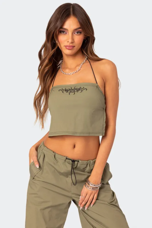 Fey Bungee Strap Open Back Top sold by Edikted