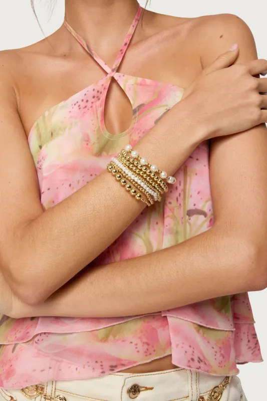 Glam Pearly Beaded Bracelet Pack sold by Edikted