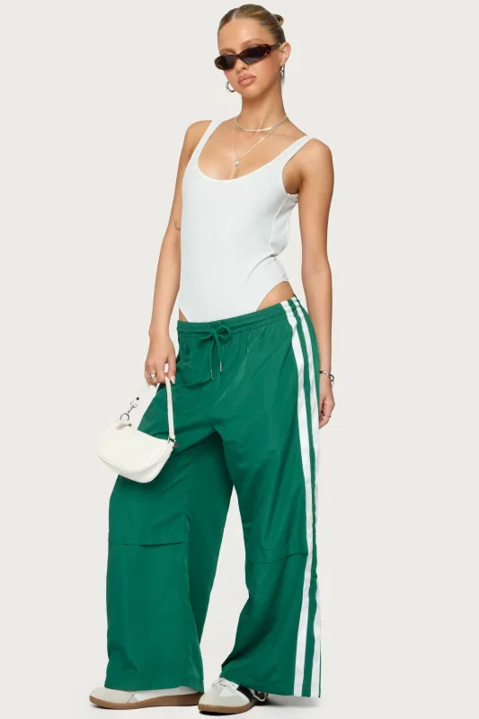 Petite Fauna Nylon Track Pants sold by Edikted