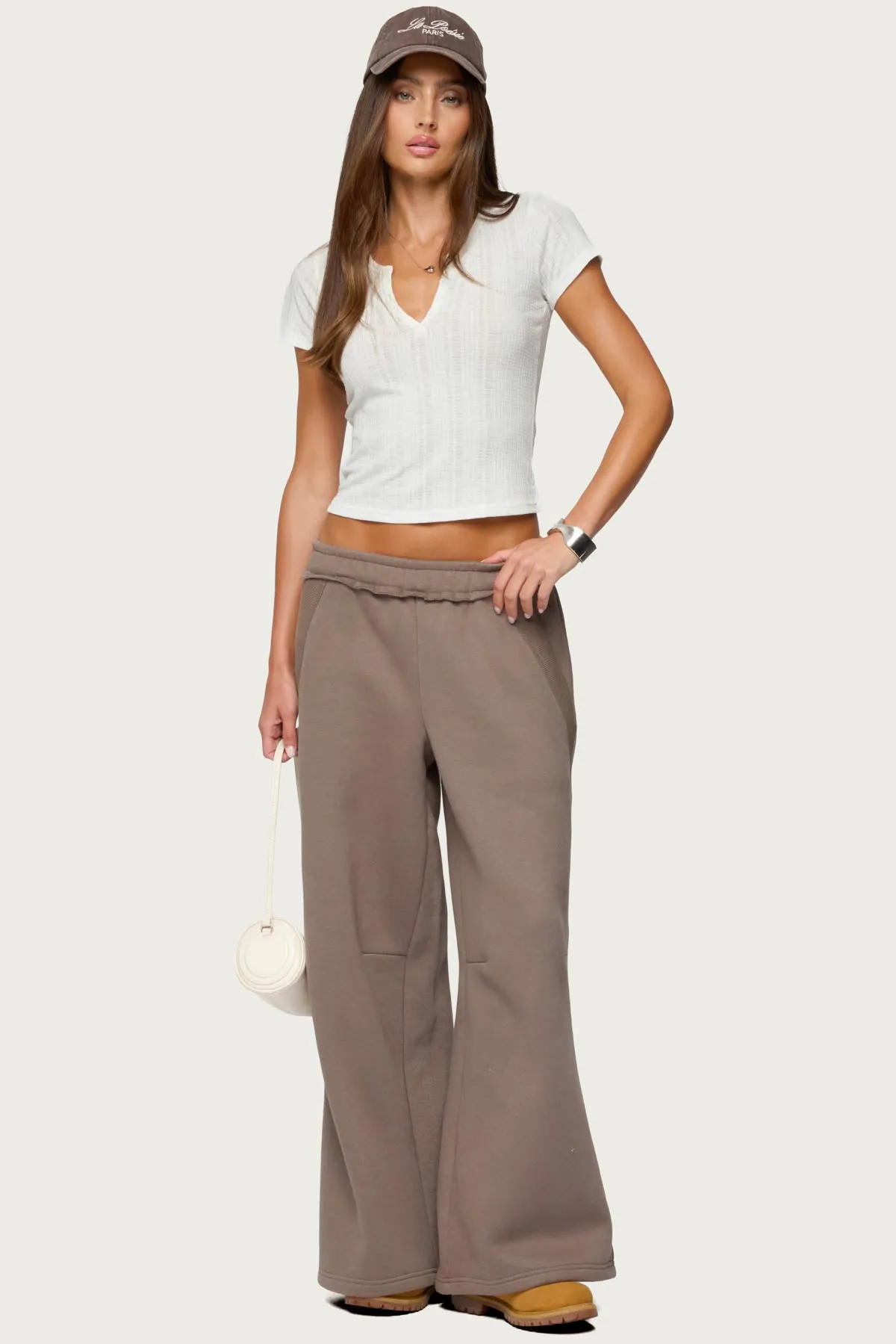 Semi Sheer Ribbed V Neck T Shirt sold by Edikted product image thumbnail 2