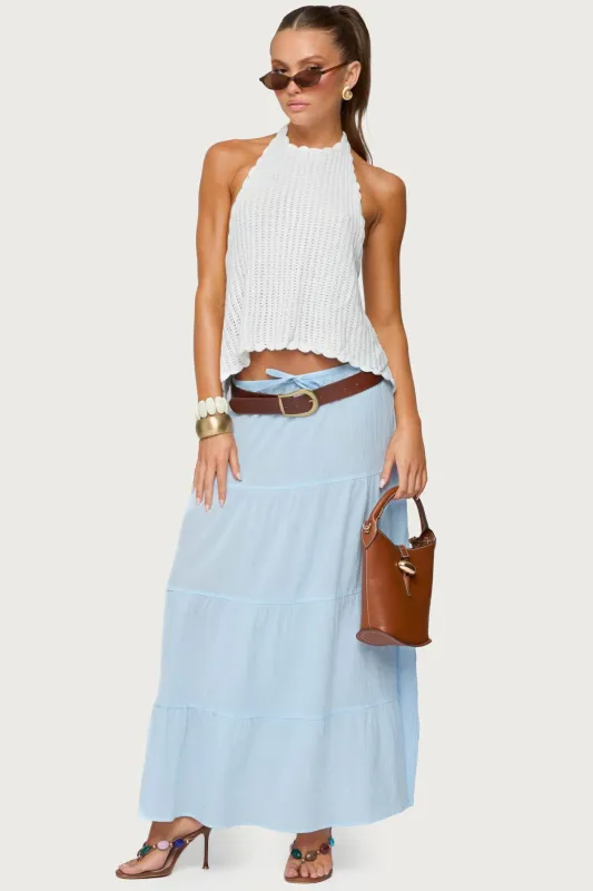 Kaila Cotton Tiered Maxi Skirt sold by Edikted