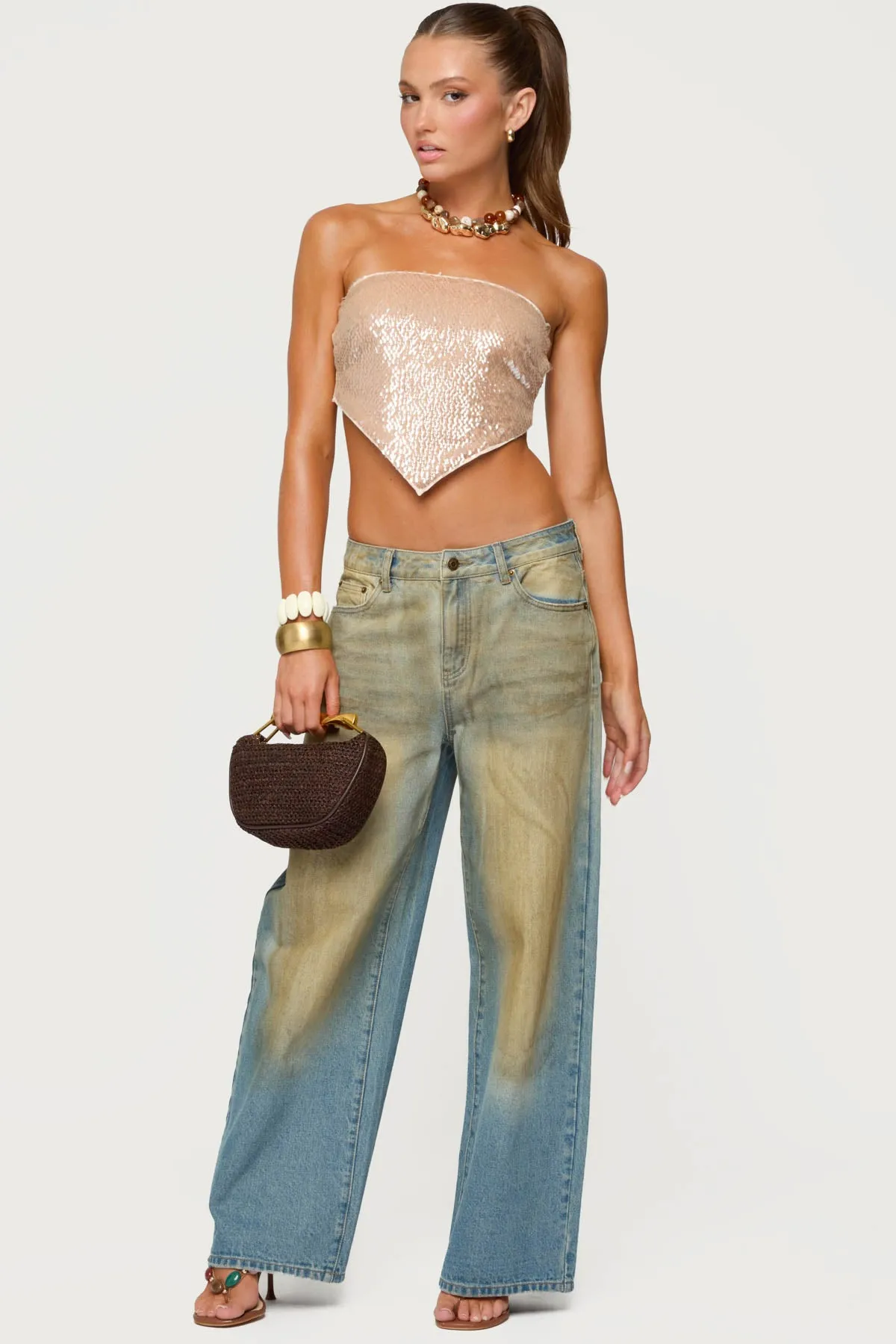Sequin Backless Triangle Strapless Top sold by Edikted product image thumbnail 5