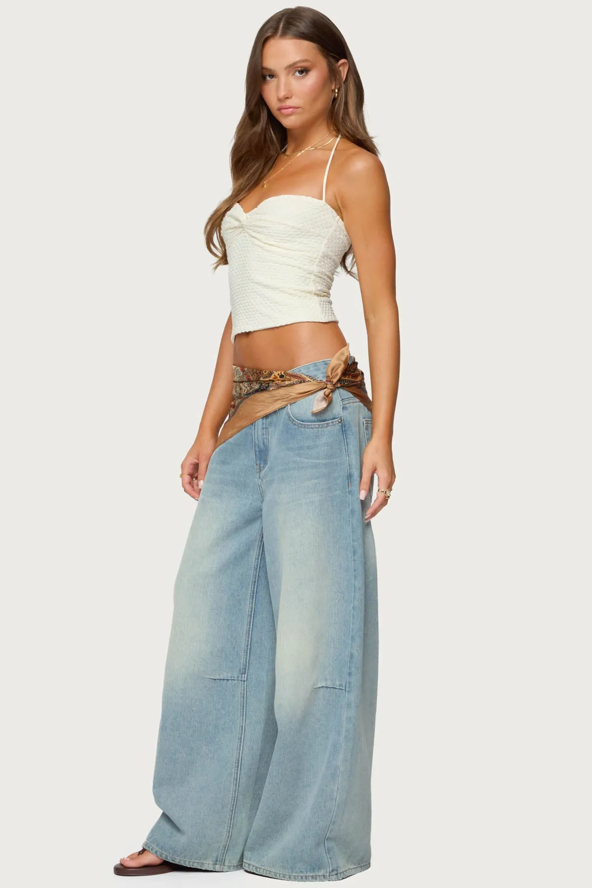 Zoee Twisted Textured Halter Top sold by Edikted product image thumbnail 4