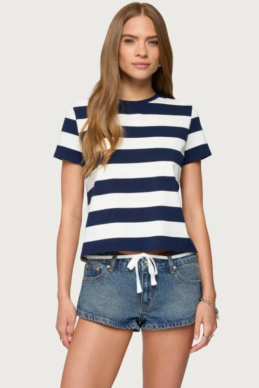 Valetta Oversized Striped T Shirt made by Edikted