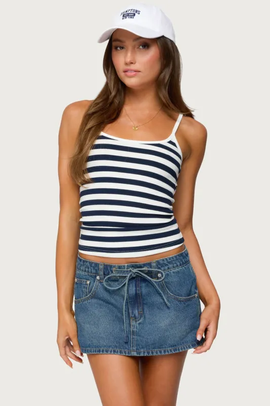Bailee Striped Ribbed Tank Top sold by Edikted