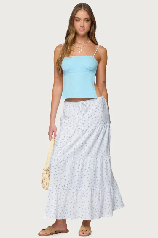 Charley Floral Tiered Maxi Skirt sold by Edikted