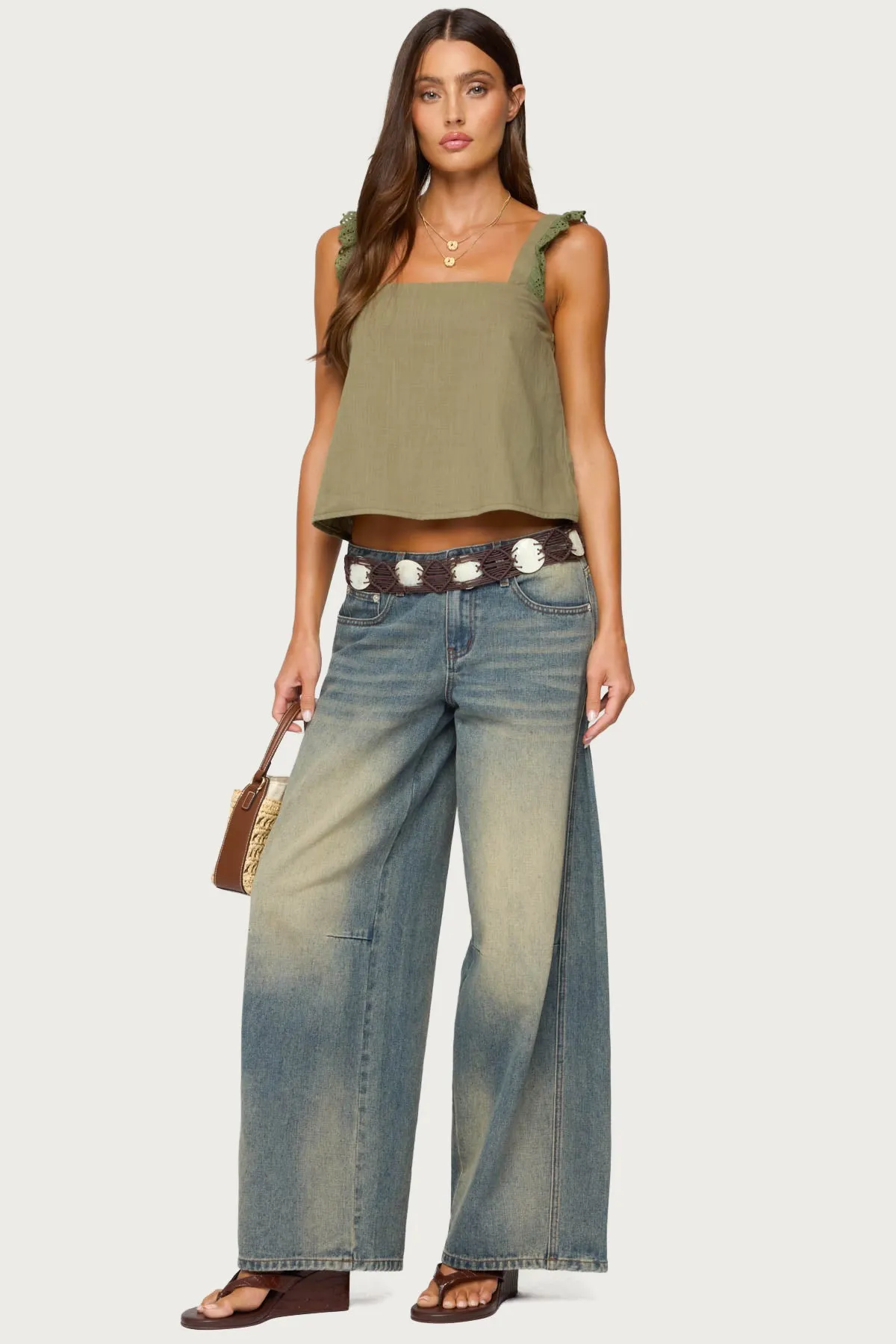 Viviana Linen Look Top sold by Edikted product image thumbnail 2