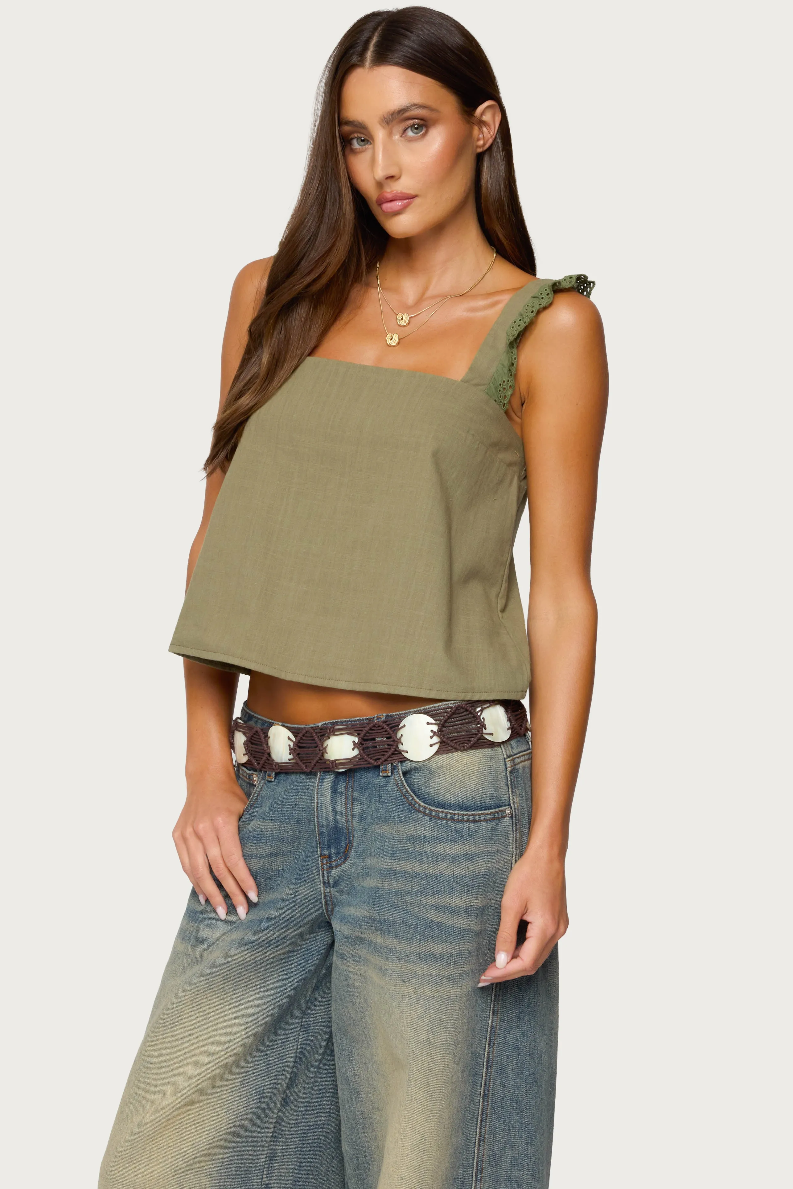 Viviana Linen Look Top sold by Edikted product image thumbnail 3
