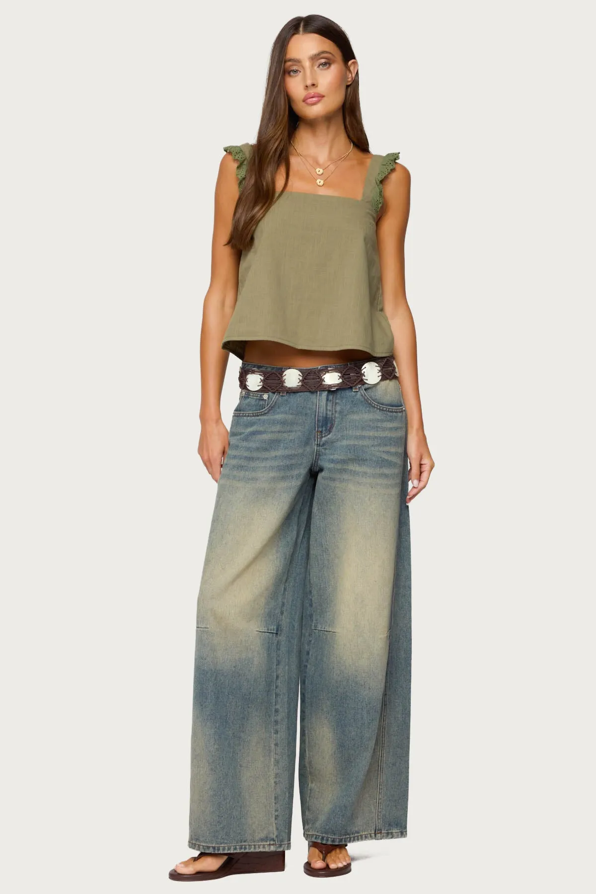 Viviana Linen Look Top sold by Edikted product image thumbnail 5
