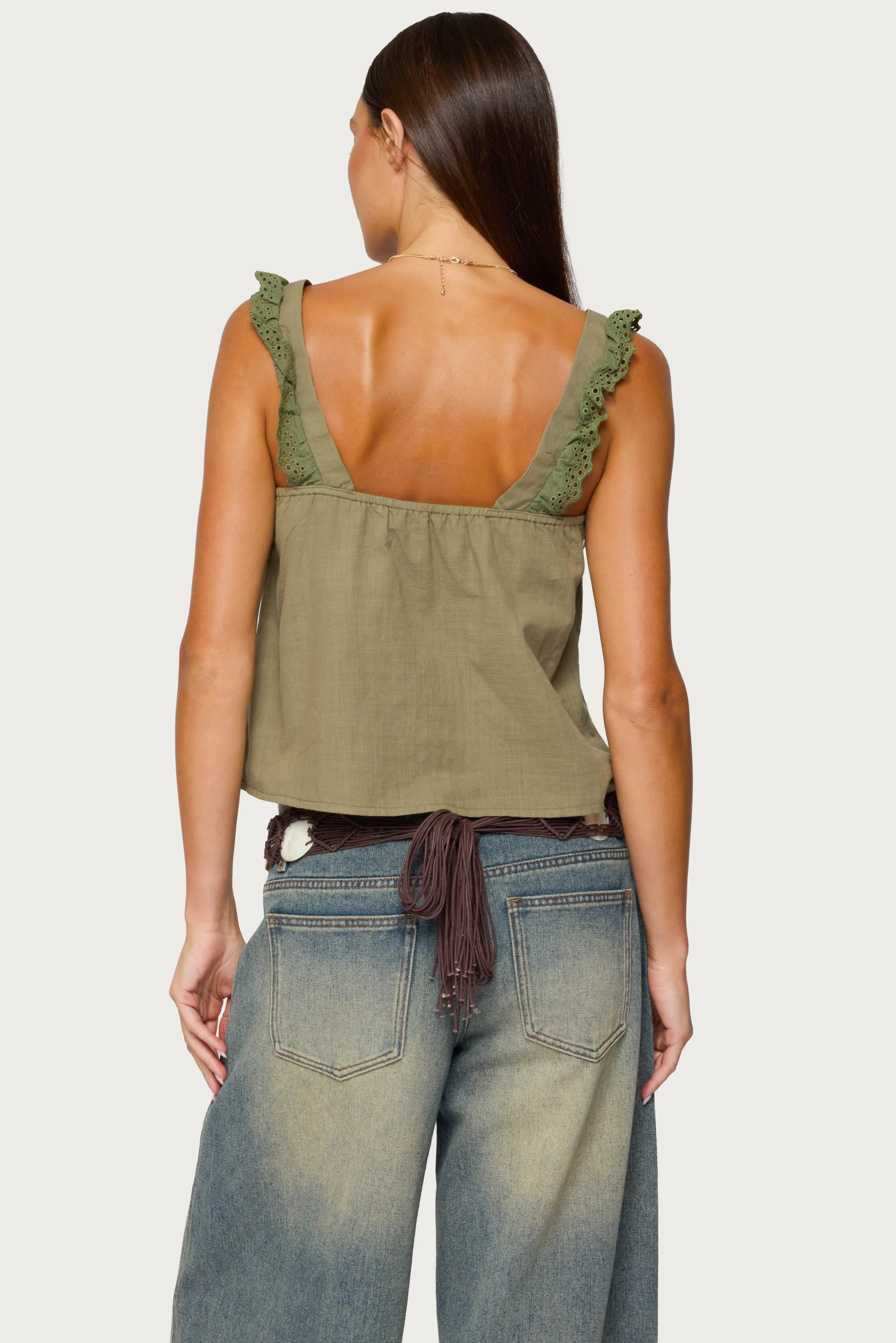 Viviana Linen Look Top sold by Edikted product image thumbnail 4