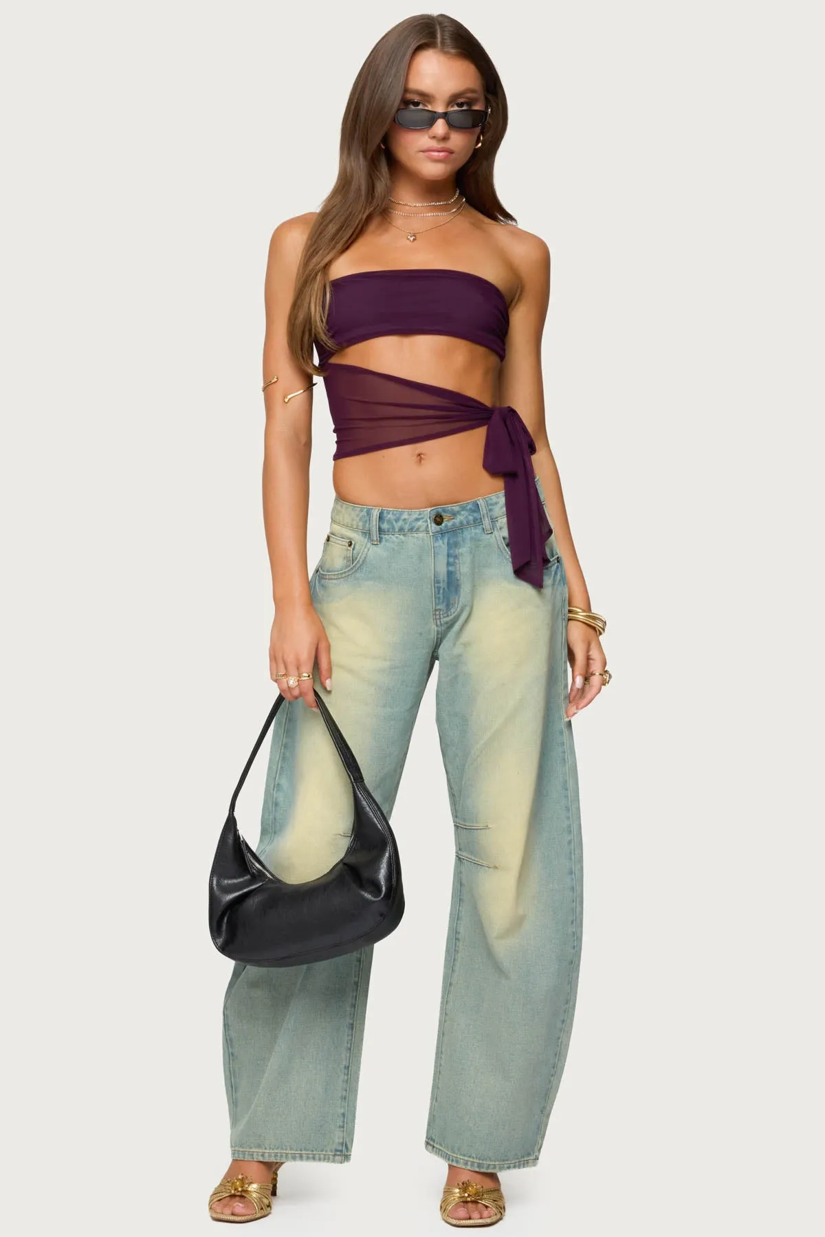 Amaro Strapless Side Tie Cut Out Top sold by Edikted product image thumbnail 2