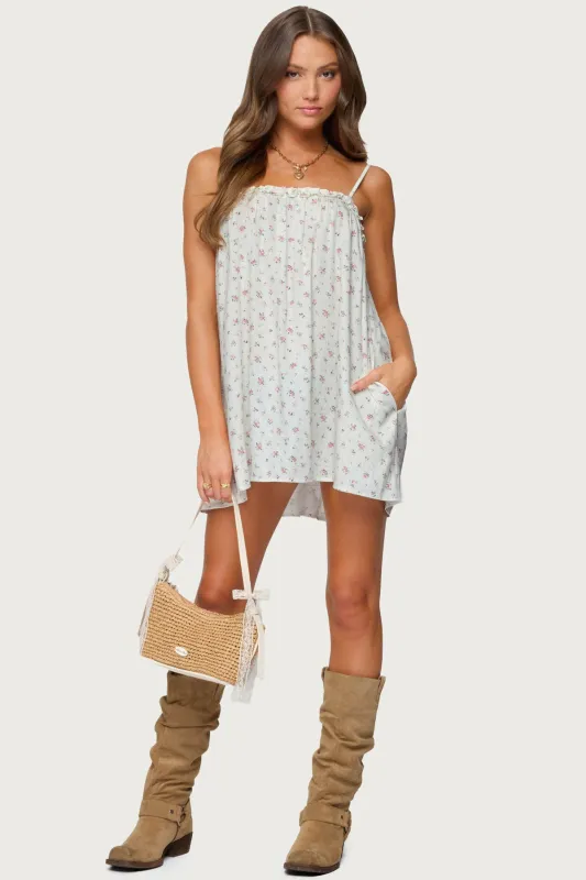 Patti Floral Mini Dress sold by Edikted