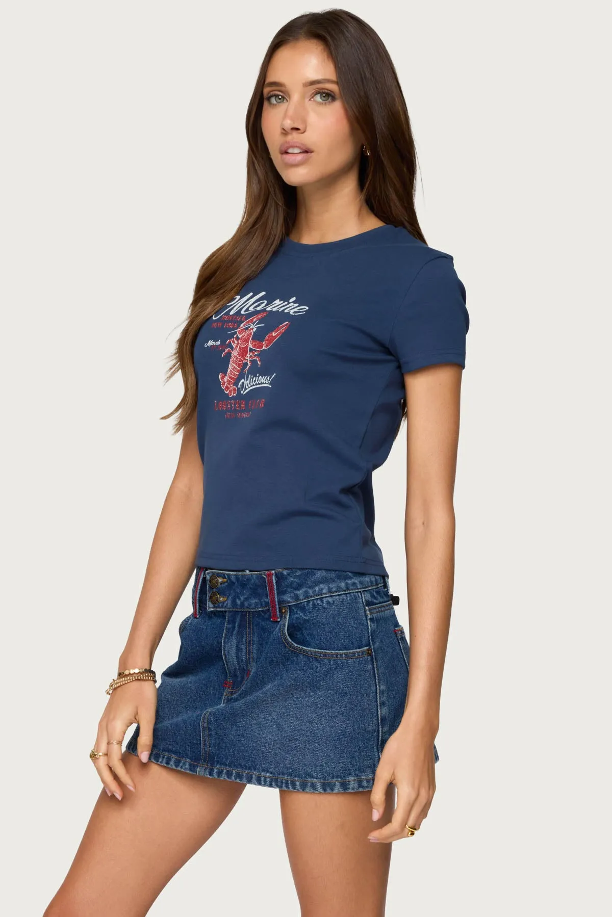 Lobster Club T Shirt sold by Edikted product image thumbnail 5