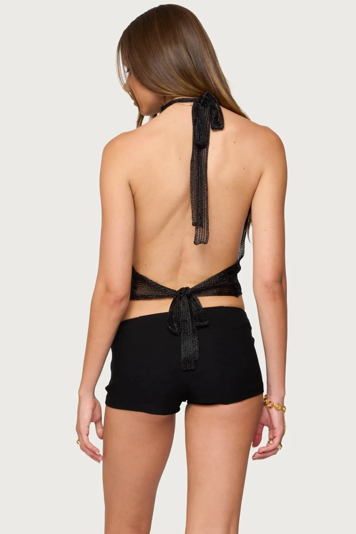 Shiny Knit Cowl Neck Backless Top sold by Edikted product image thumbnail 5