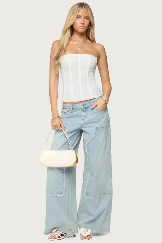 Teela Lacey Low Rise Carpenter Jeans sold by Edikted