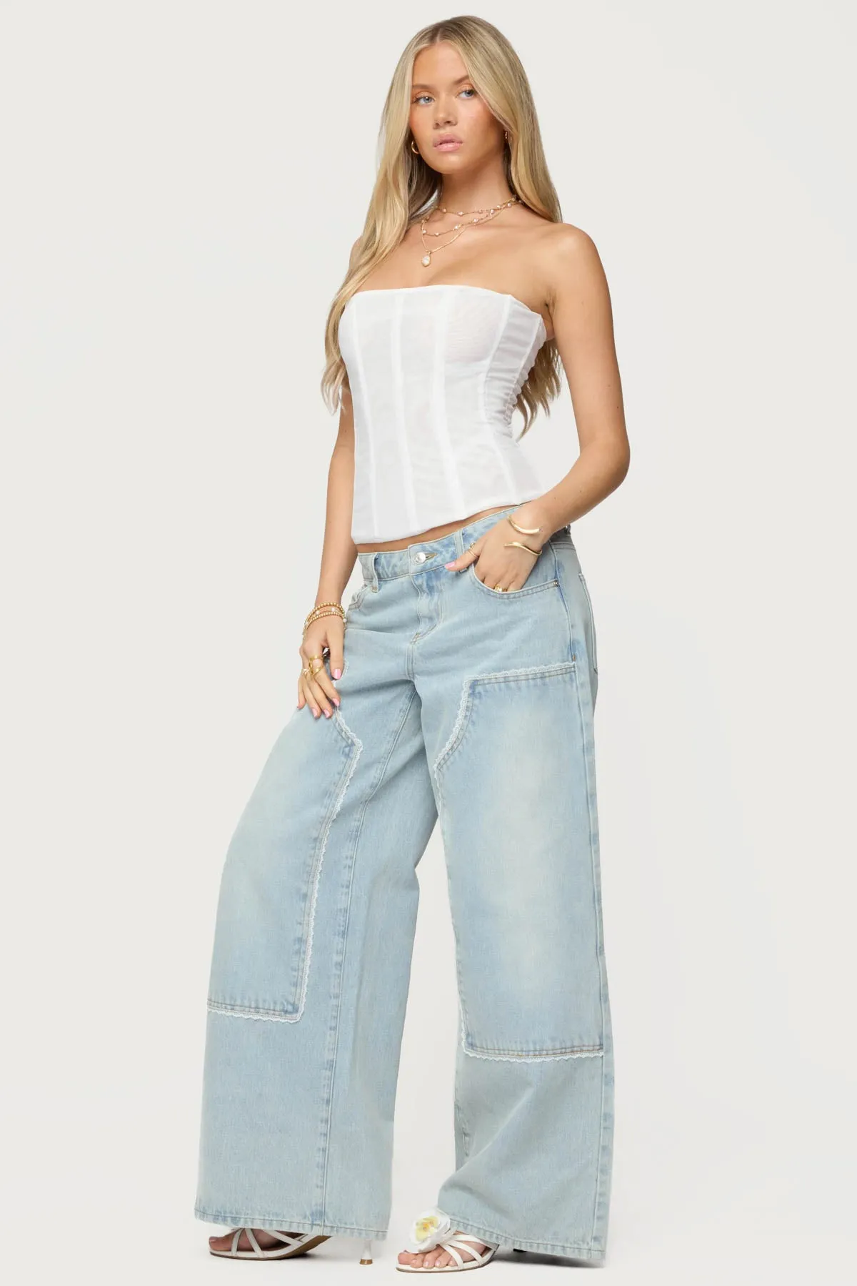 Teela Lacey Low Rise Carpenter Jeans sold by Edikted product image thumbnail 4
