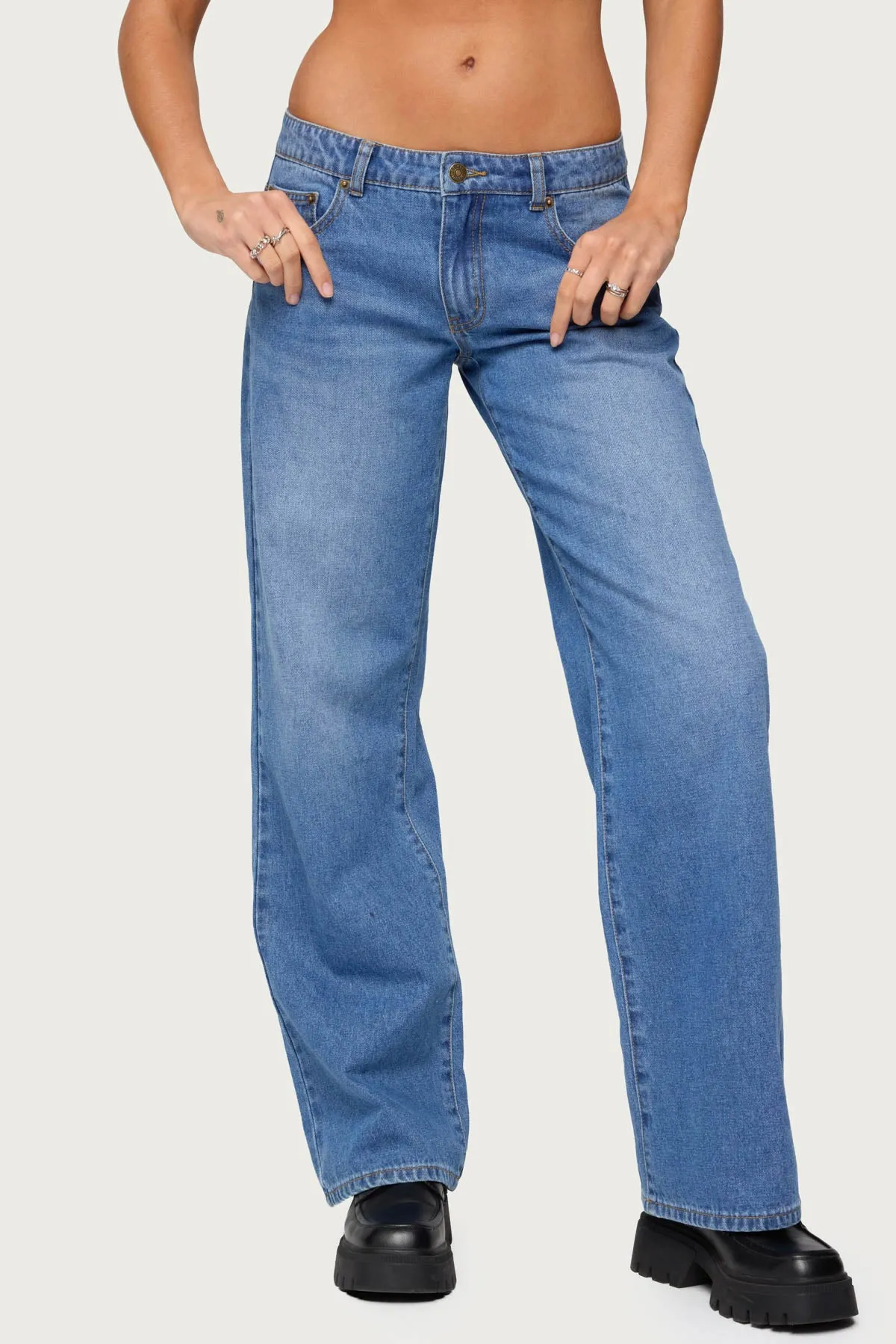 Nikoletta Low Rise Straight Leg Jeans sold by Edikted product image thumbnail 2