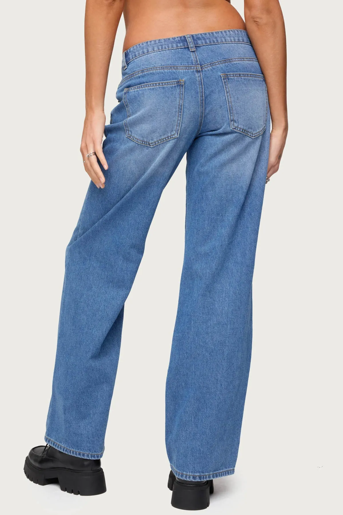 Nikoletta Low Rise Straight Leg Jeans sold by Edikted product image thumbnail 5