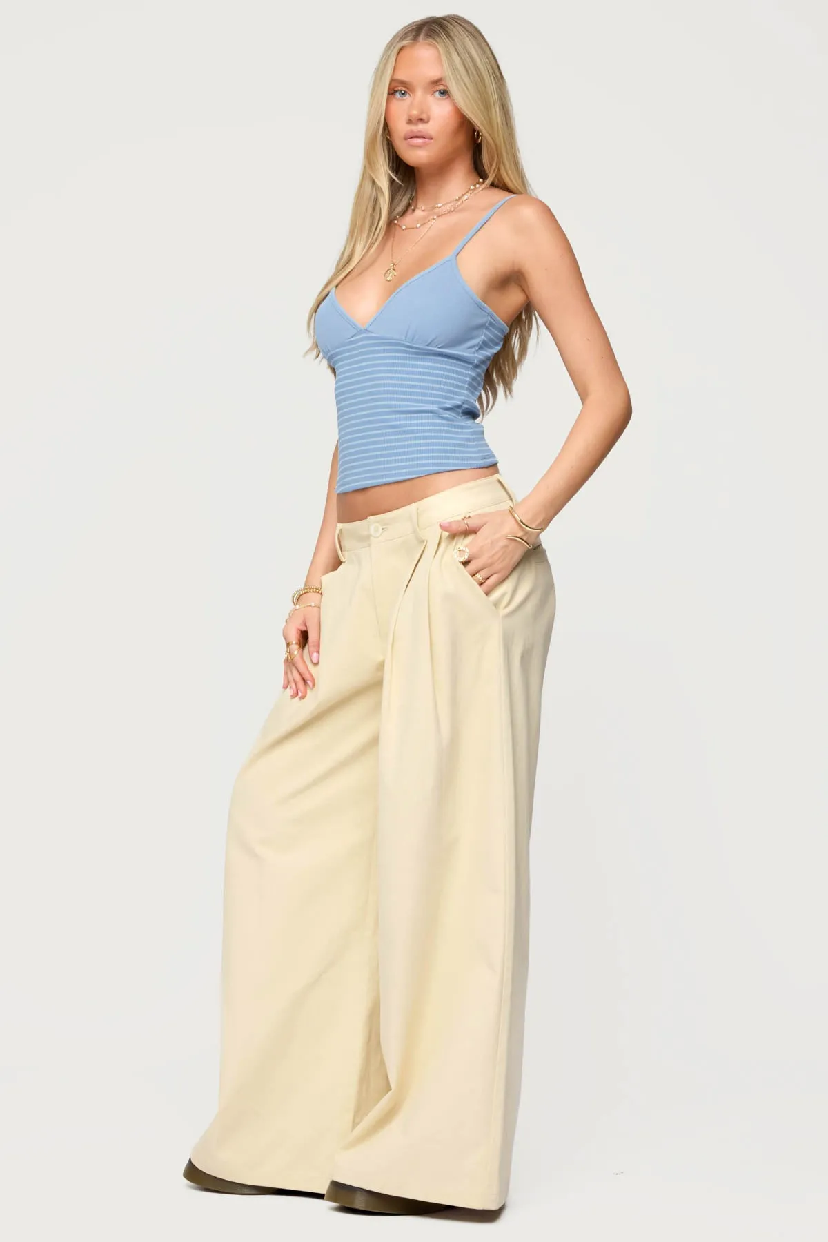 Hemsley Striped Ribbed Tank Top sold by Edikted product image thumbnail 4