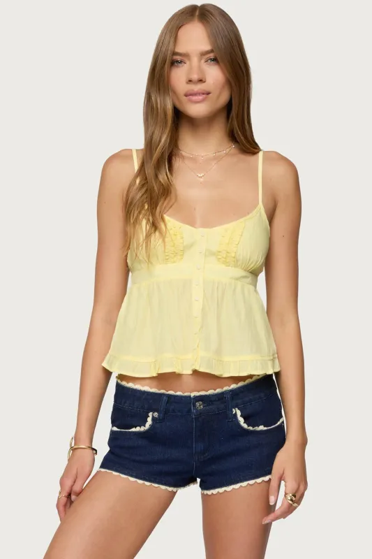 Halsey Ruffle Tank Top sold by Edikted