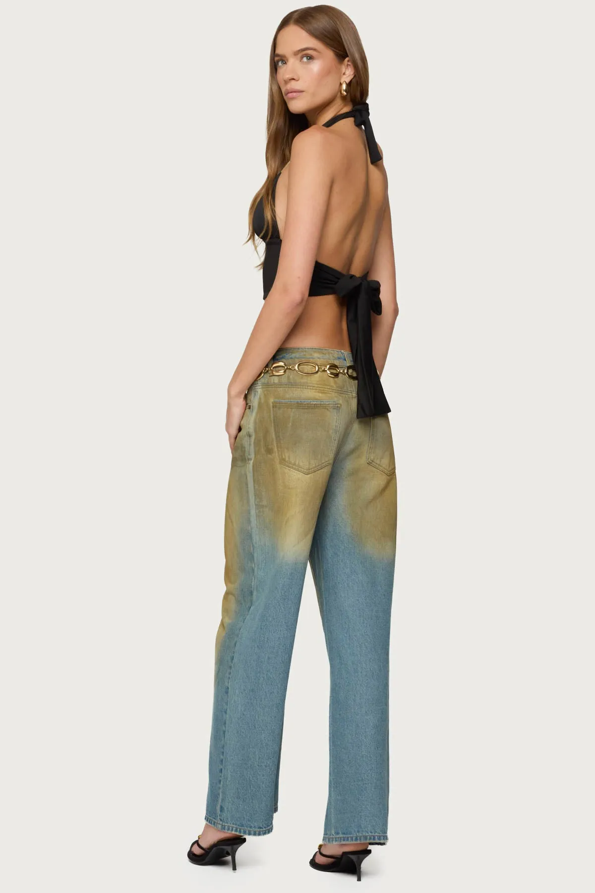 Aiva Backless Plunge Neck Halter Top sold by Edikted product image thumbnail 2