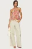 Dragon Lily Layered Chiffon Halter top sold by Edikted