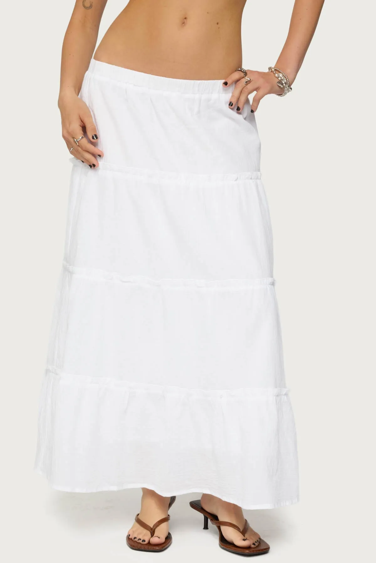 Petite Charlotte Tiered Maxi Skirt sold by Edikted product image thumbnail 3