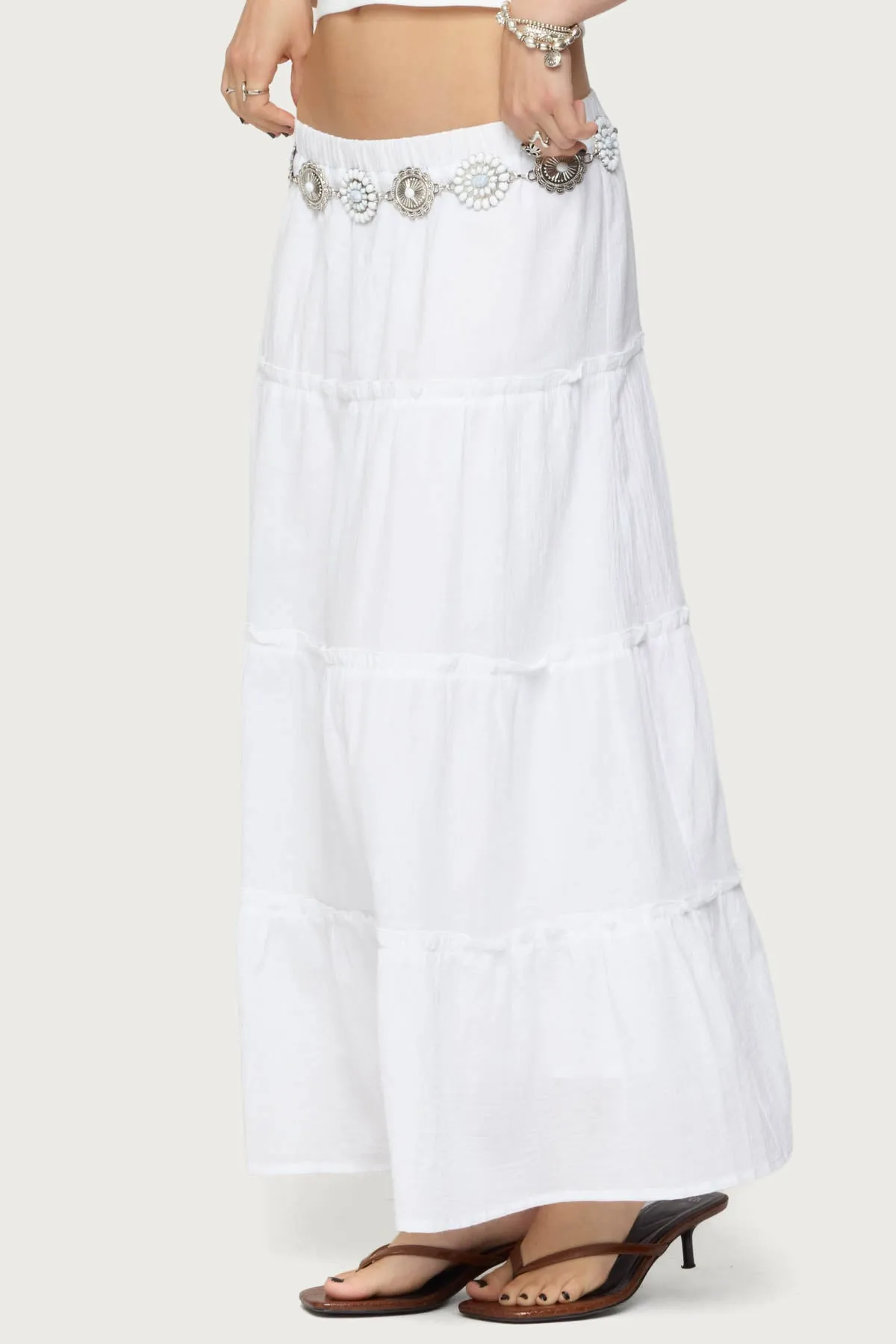 Petite Charlotte Tiered Maxi Skirt sold by Edikted product image thumbnail 2