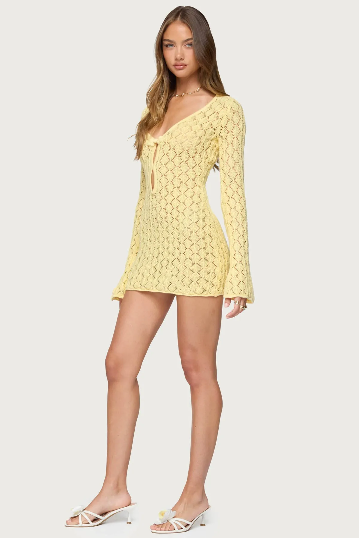 Brie Cut Out Crochet Mini Dress sold by Edikted product image thumbnail 4