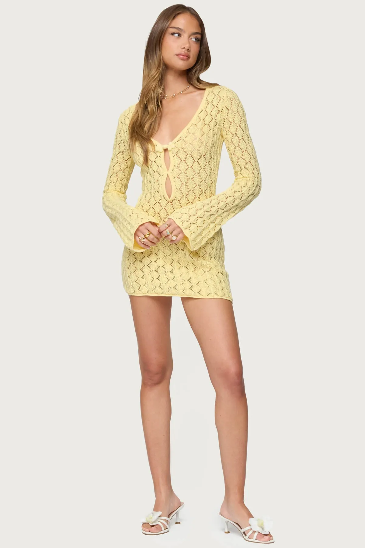 Brie Cut Out Crochet Mini Dress sold by Edikted product image thumbnail 3
