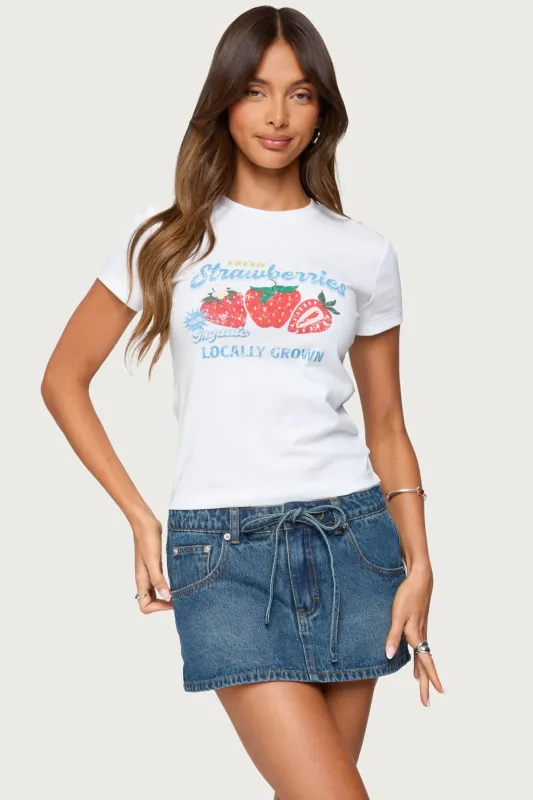 Fresh Strawberries Graphic T Shirt sold by Edikted