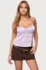 Blanca Satin Lace Trim Tank Top sold by Edikted