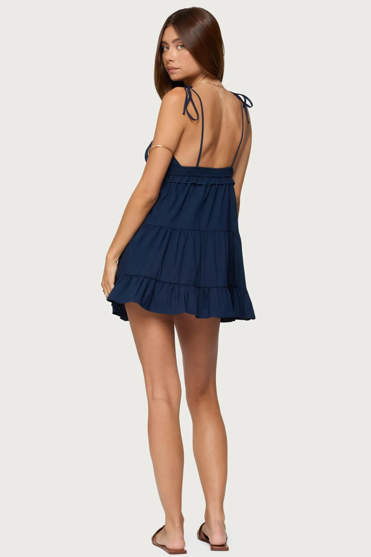 Sontana Ruched Tiered Mini Dress sold by Edikted product image thumbnail 5
