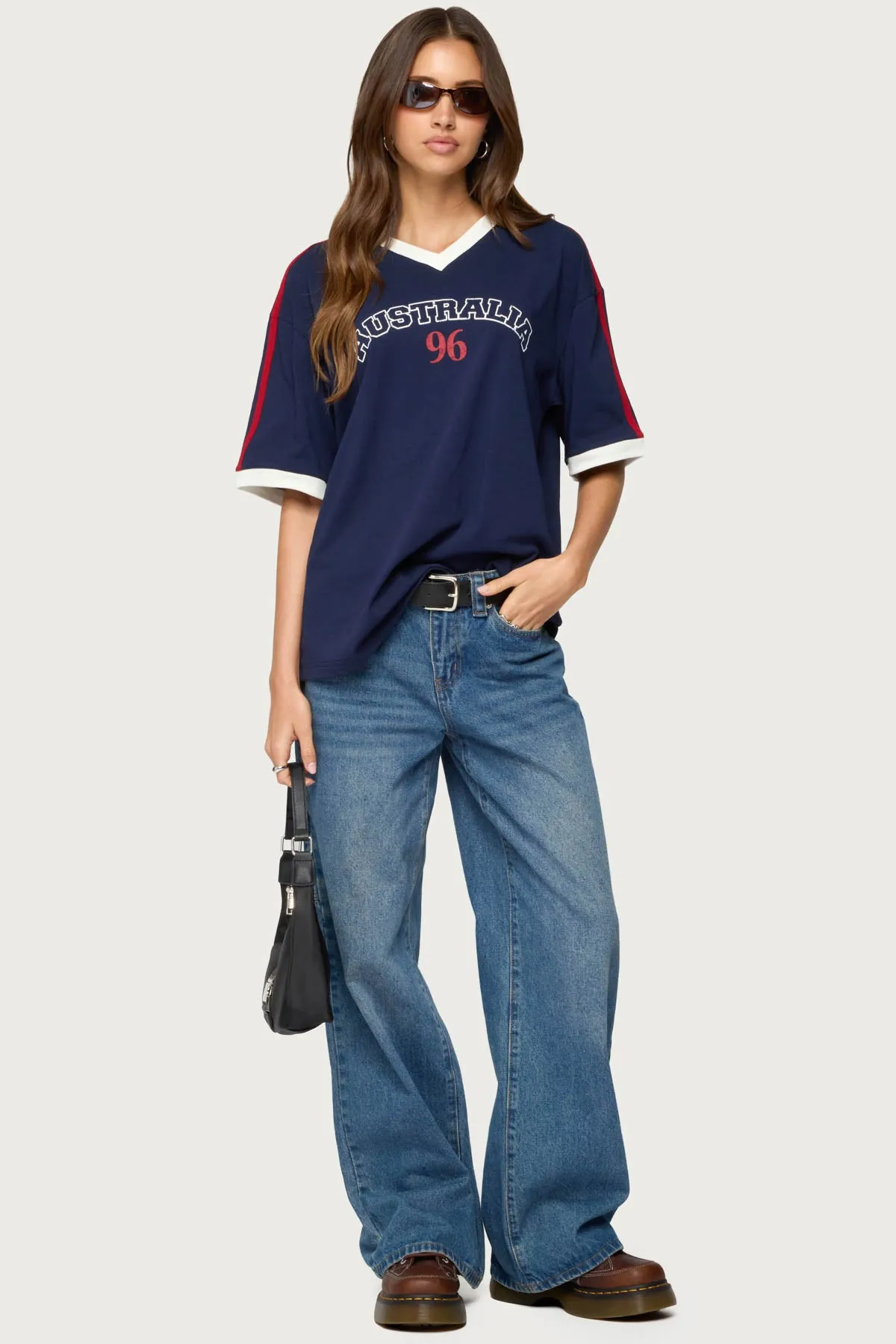 Australia 96 Contrast Oversized T Shirt sold by Edikted product image thumbnail 2