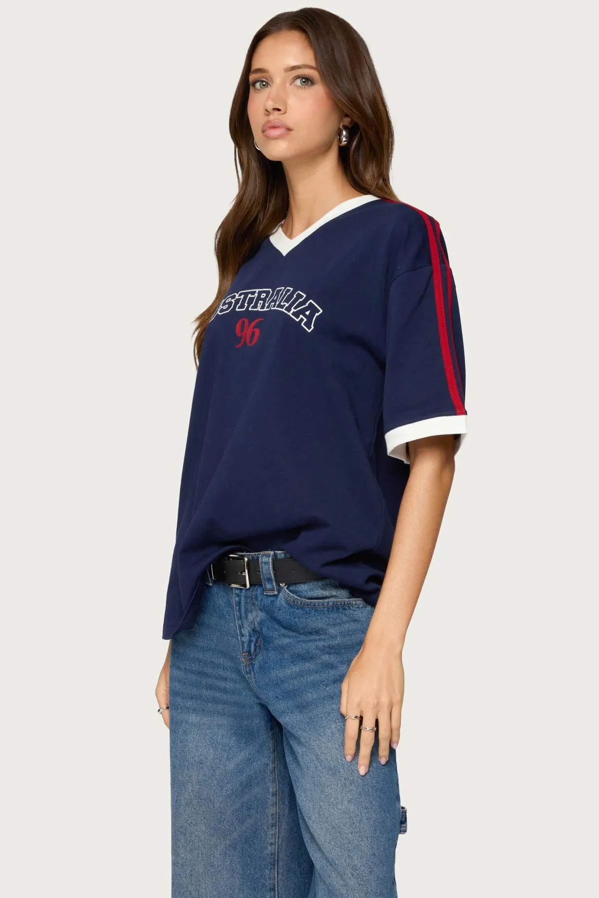 Australia 96 Contrast Oversized T Shirt sold by Edikted product image thumbnail 3