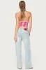 Contrast Floral Crochet Halter Top sold by Edikted