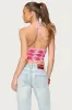 Contrast Floral Crochet Halter Top sold by Edikted