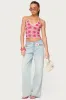 Contrast Floral Crochet Halter Top sold by Edikted