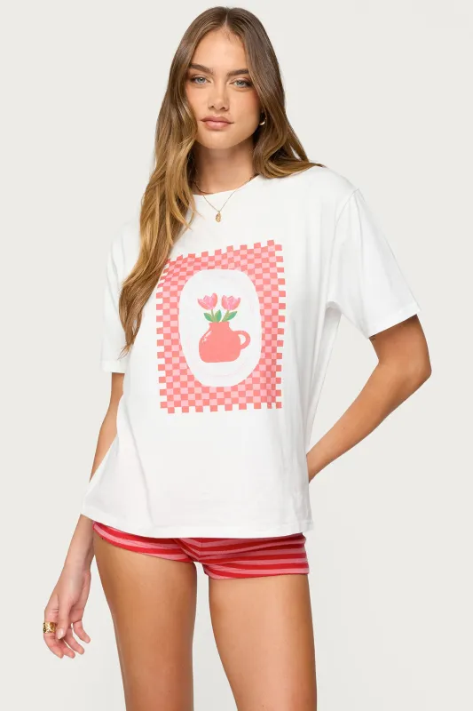 Flower Vase Oversized T Shirt sold by Edikted