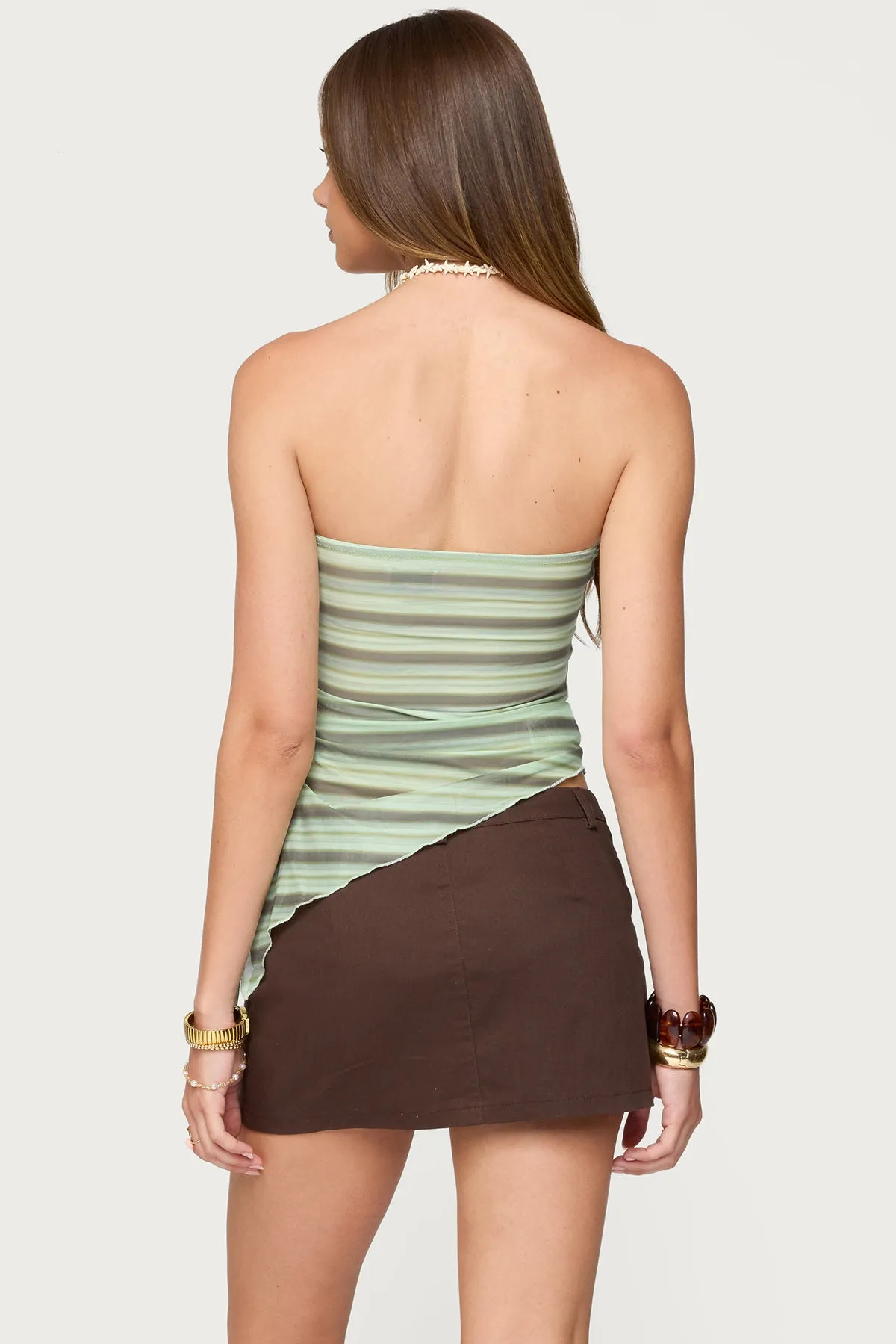 Sari Striped Strapless Asymmetric Top sold by Edikted product image thumbnail 5
