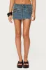 Ronan Zip Up Denim Mini Skort sold by Edikted
