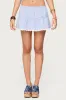 Dora Striped Linen Look Mini Skirt sold by Edikted