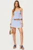Dora Striped Linen Look Mini Skirt sold by Edikted