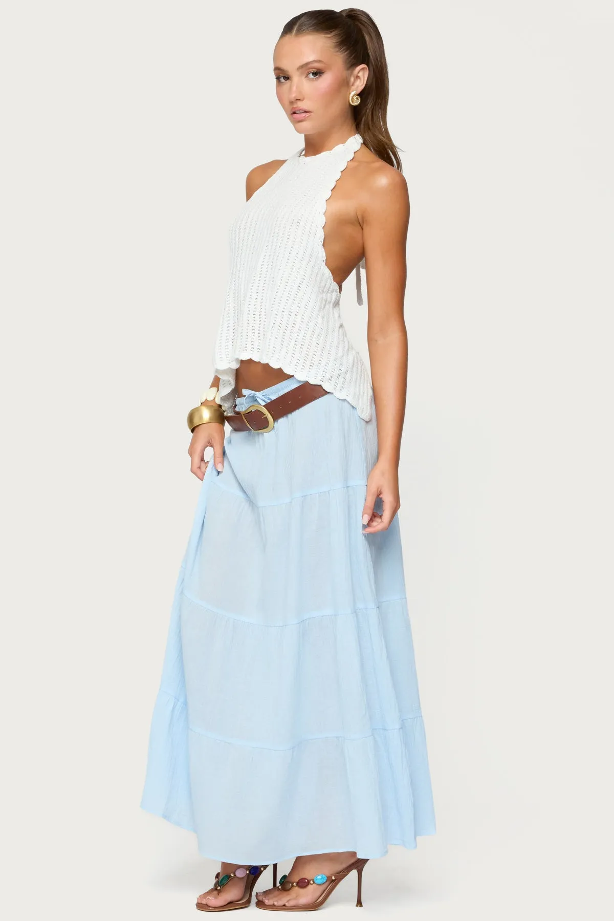 Ivey Backless Crochet Halter Top sold by Edikted product image thumbnail 3