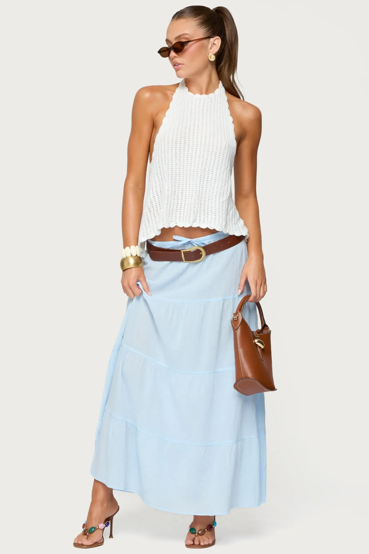 Ivey Backless Crochet Halter Top sold by Edikted product image thumbnail 2