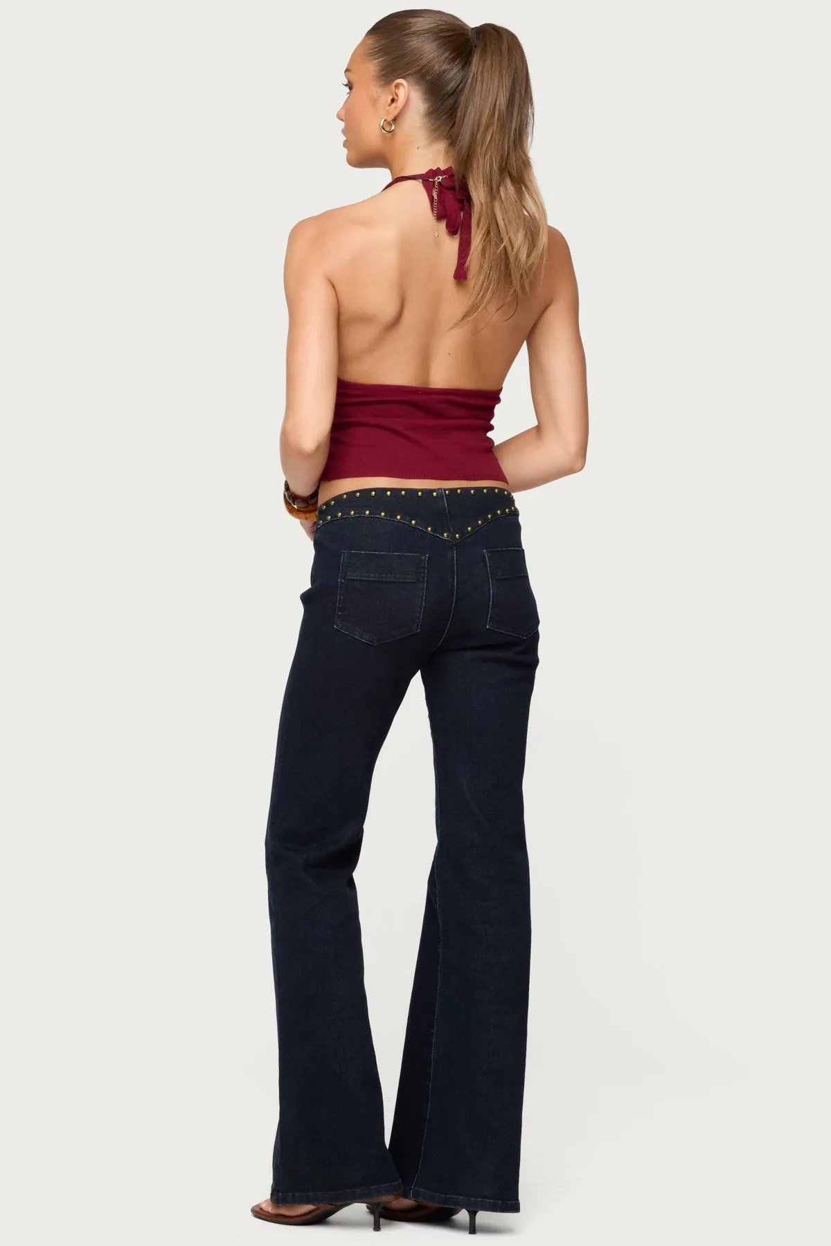 Missie Knitted Plunge Neck Halter Top sold by Edikted product image thumbnail 5