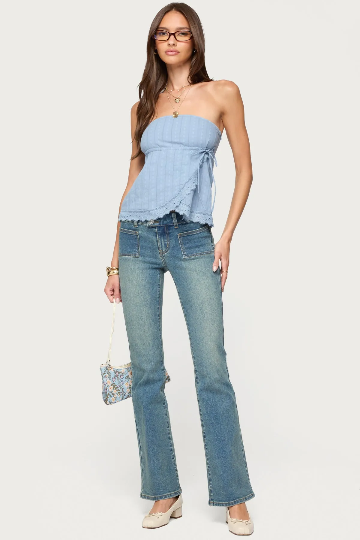 Narnie Striped Strapless Wrap Top sold by Edikted product image thumbnail 2