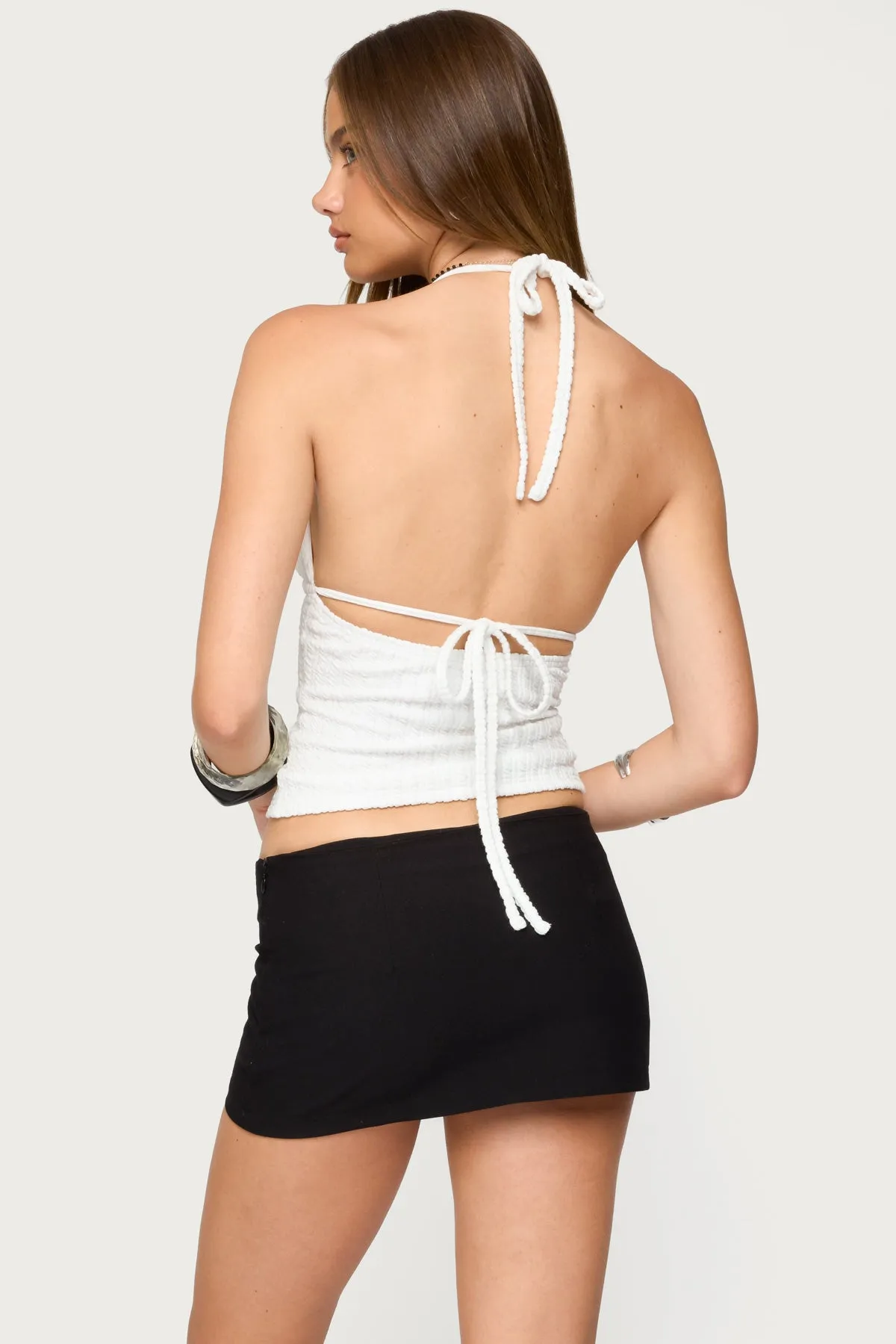 Powell Textured Cut Out Halter Top sold by Edikted product image thumbnail 5