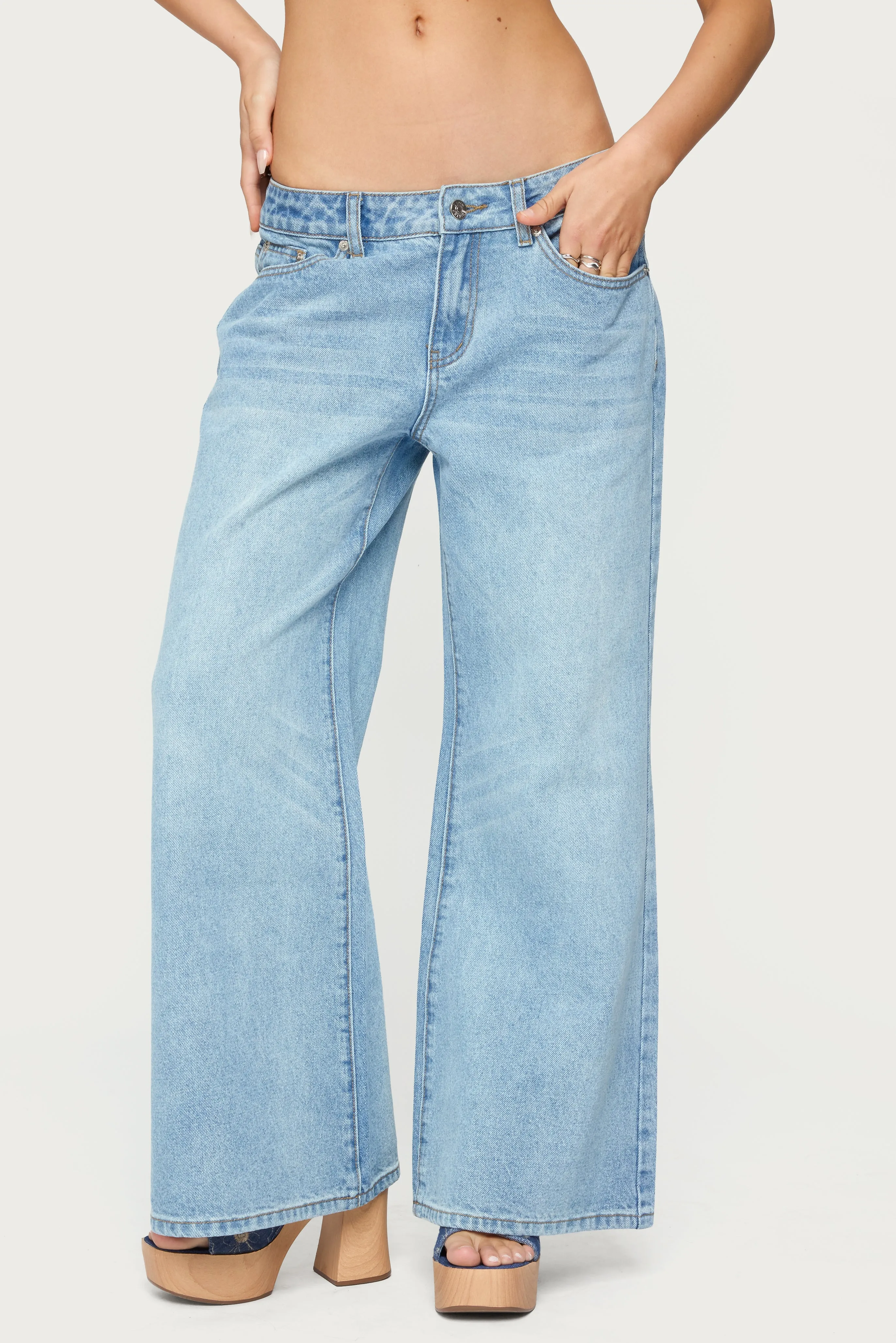 Petite Low Rise Wide Leg Jeans sold by Edikted product image thumbnail 2
