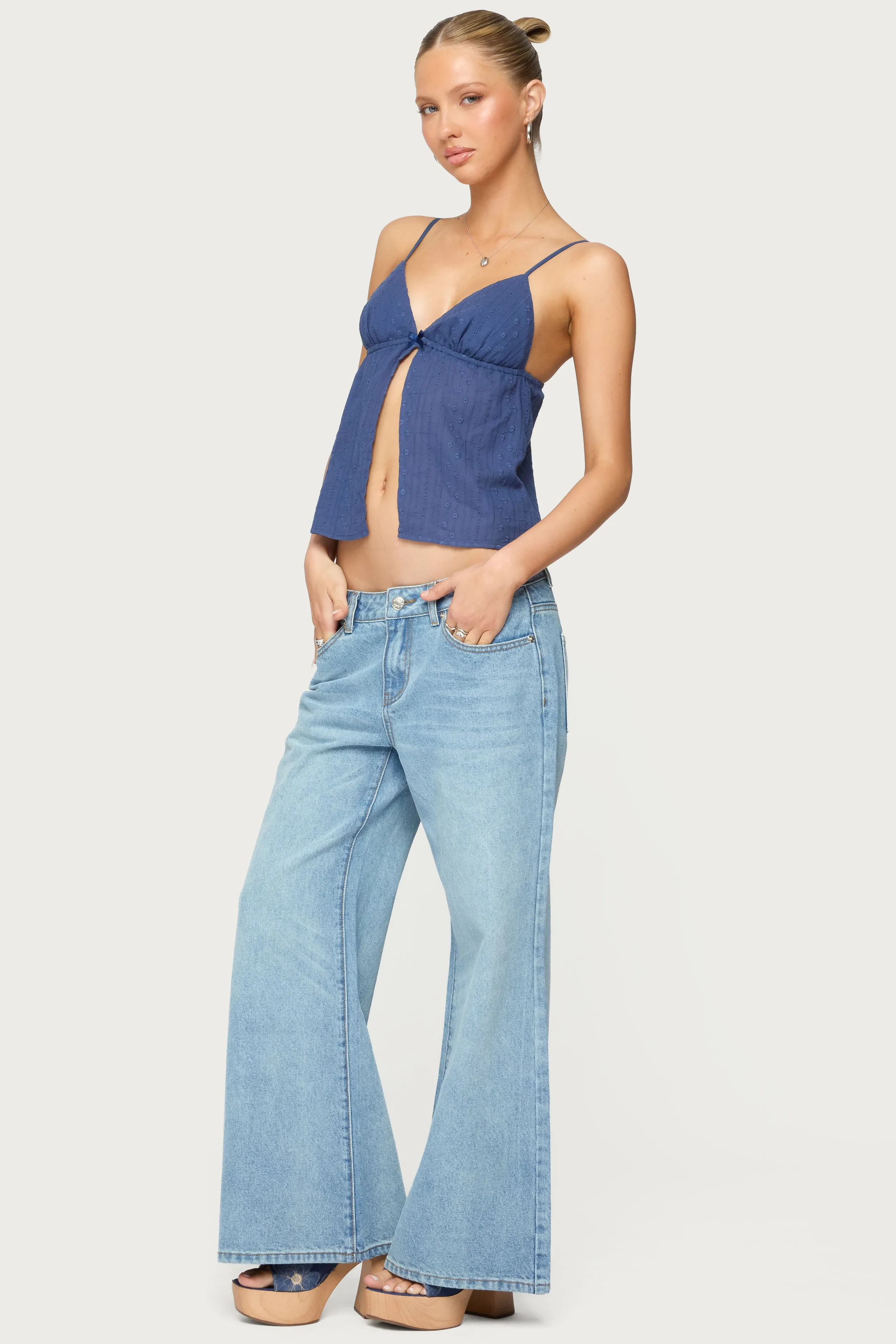 Petite Low Rise Wide Leg Jeans sold by Edikted product image thumbnail 3